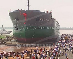 Ship launching ‘Guoyu Haibo No.1’ by Marine Rubber Airbags