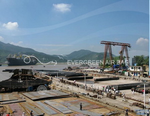 55,000 DWT Ship Launching using Evergreen Airbags