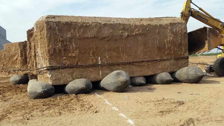 Relocates underground bunkers with airbag technology