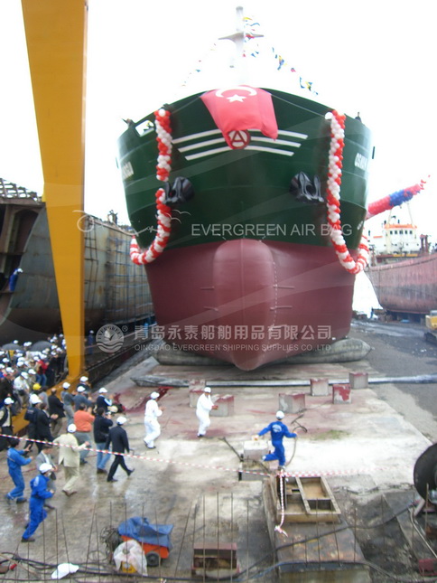 Ship Launching by Evergreen Marine Airbags in Turkey
