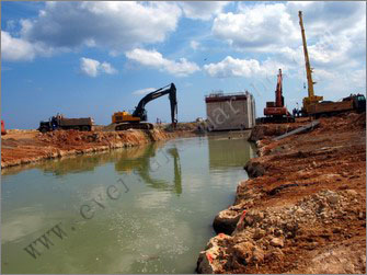 Concrete Pump House Launching with evergreen airbags