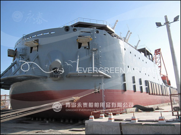 SINOPEC Launched Pipelaying barge“ shengli 902” with Evergreen airbags